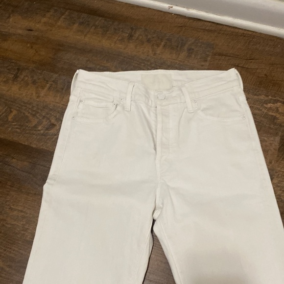 MOTHER THE SCRAPPER CUFF ANKLE FRAY IN TOTALLY INNOCENT HIGH WAISTED STRAIGHT - Picture 9 of 14